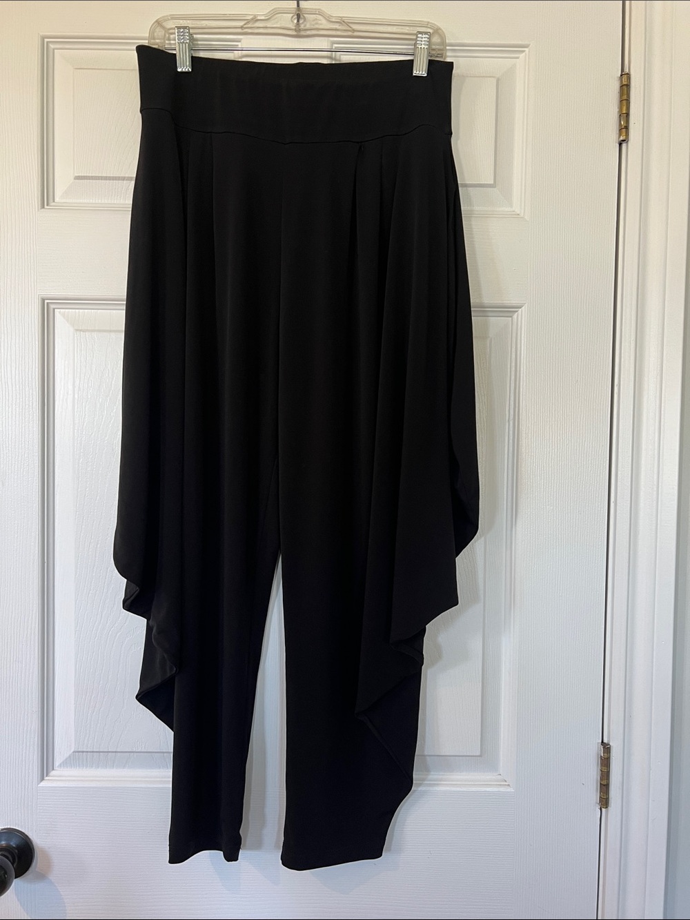Boo Radley Black Wide-Leg Draped Palazzo Pants